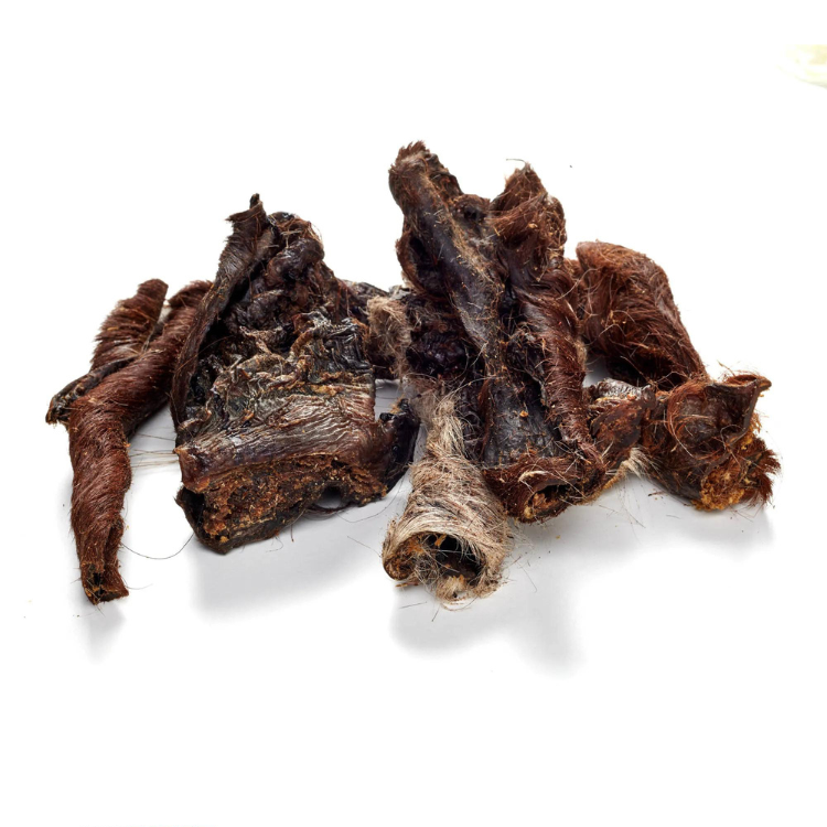 Pferde-Haut mit Fell, kurz – naturbelassener, hypoallergener Kausnack für Hunde