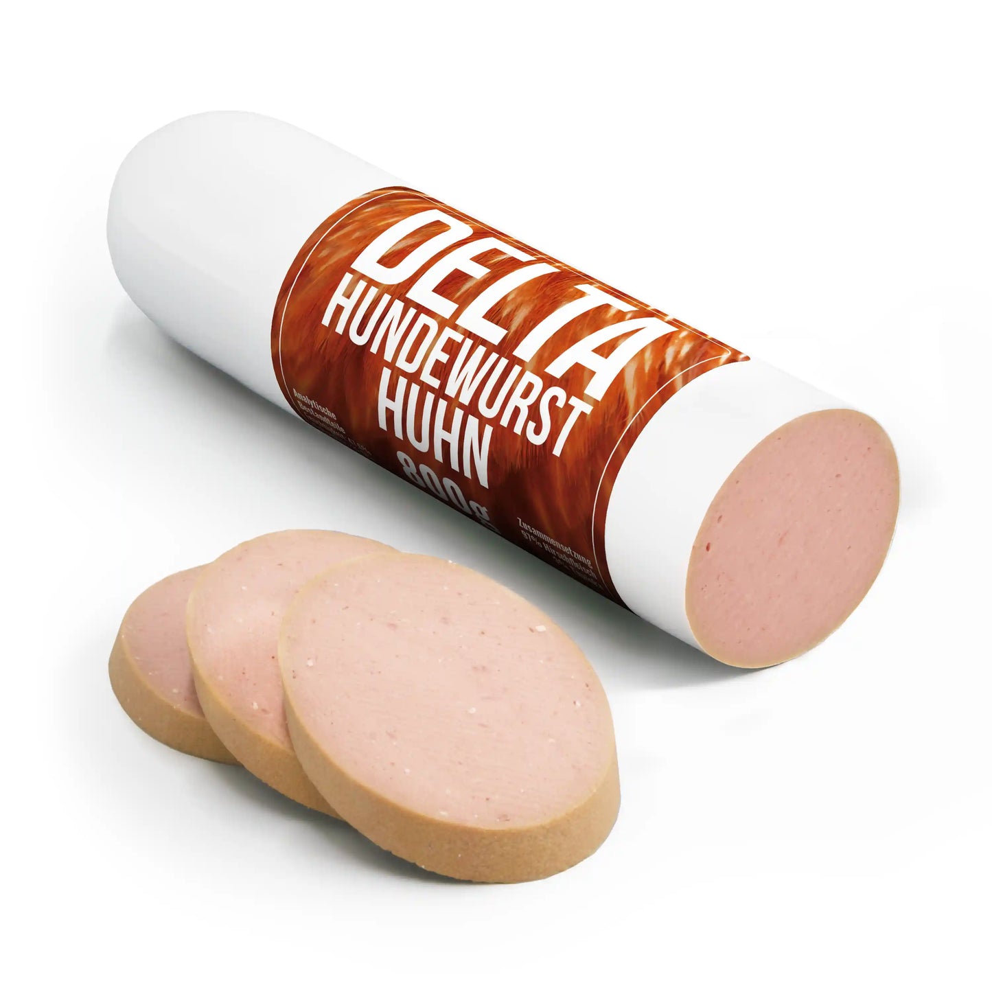 Delta Hundewurst Huhn – fettarme Fleischwurst für Hunde aus 100 % Hühnerfleisch