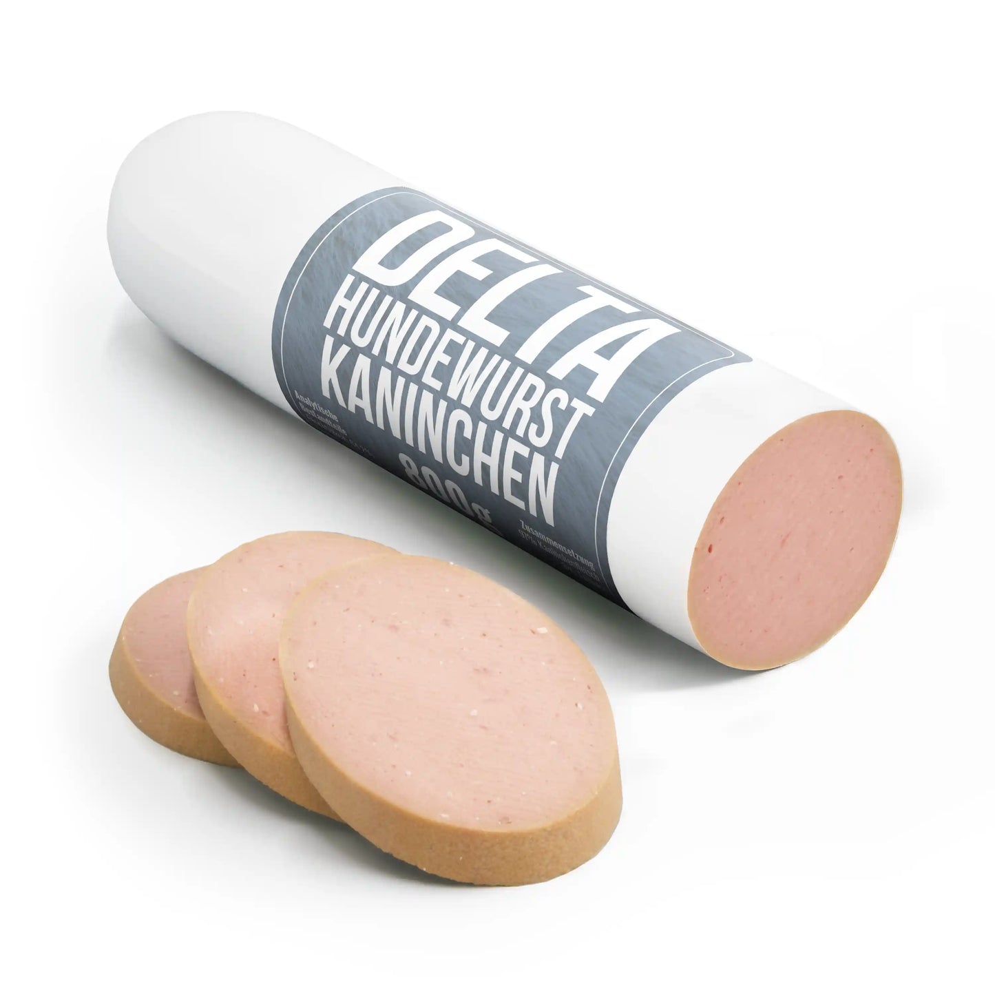 Delta Hundewurst Kaninchen – hypoallergene Fleischwurst für Hunde mit 100 % Kaninchenfleisch