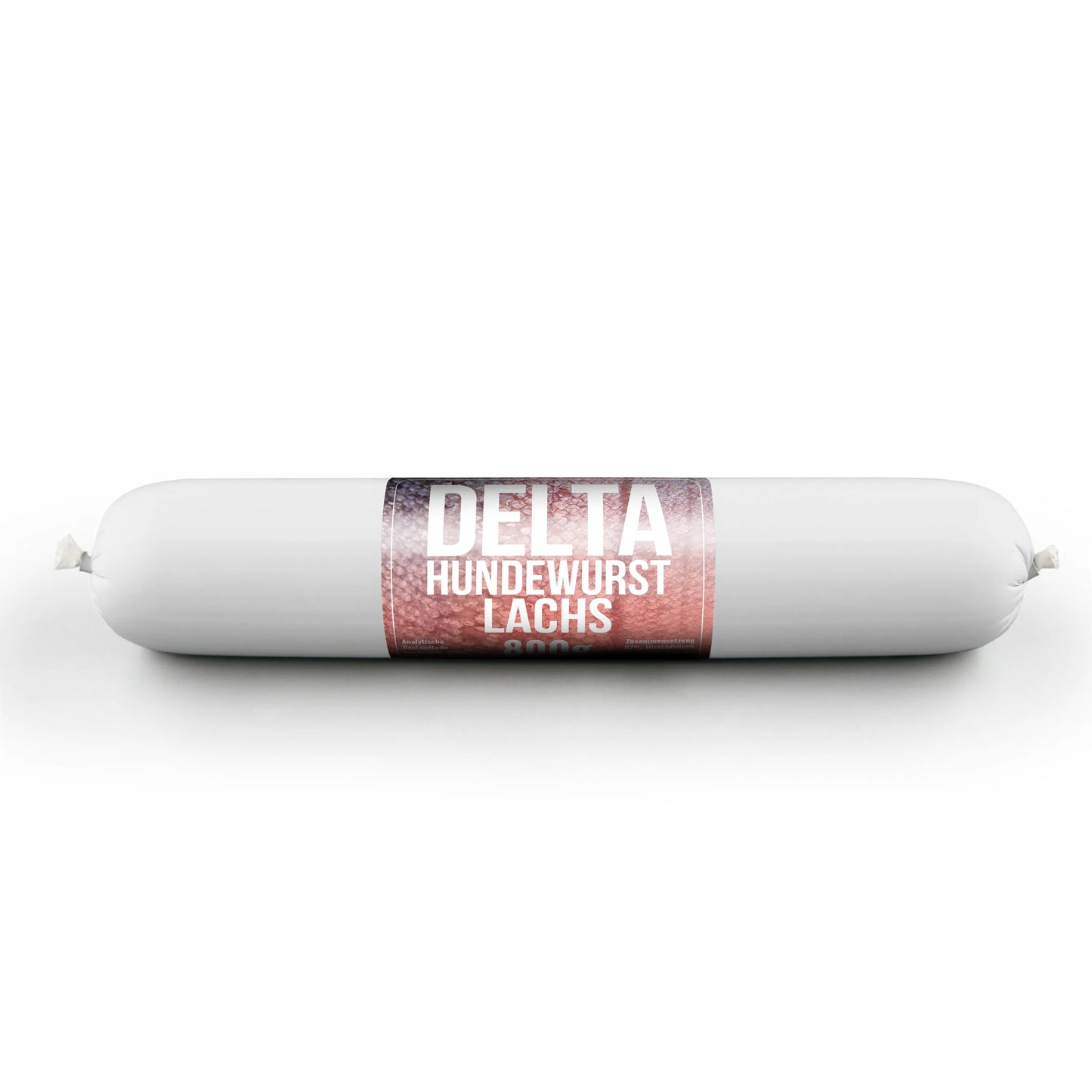 Delta Hundewurst Lachs – schnittfeste Fischwurst für Hunde mit 100 % Lachs (800g)