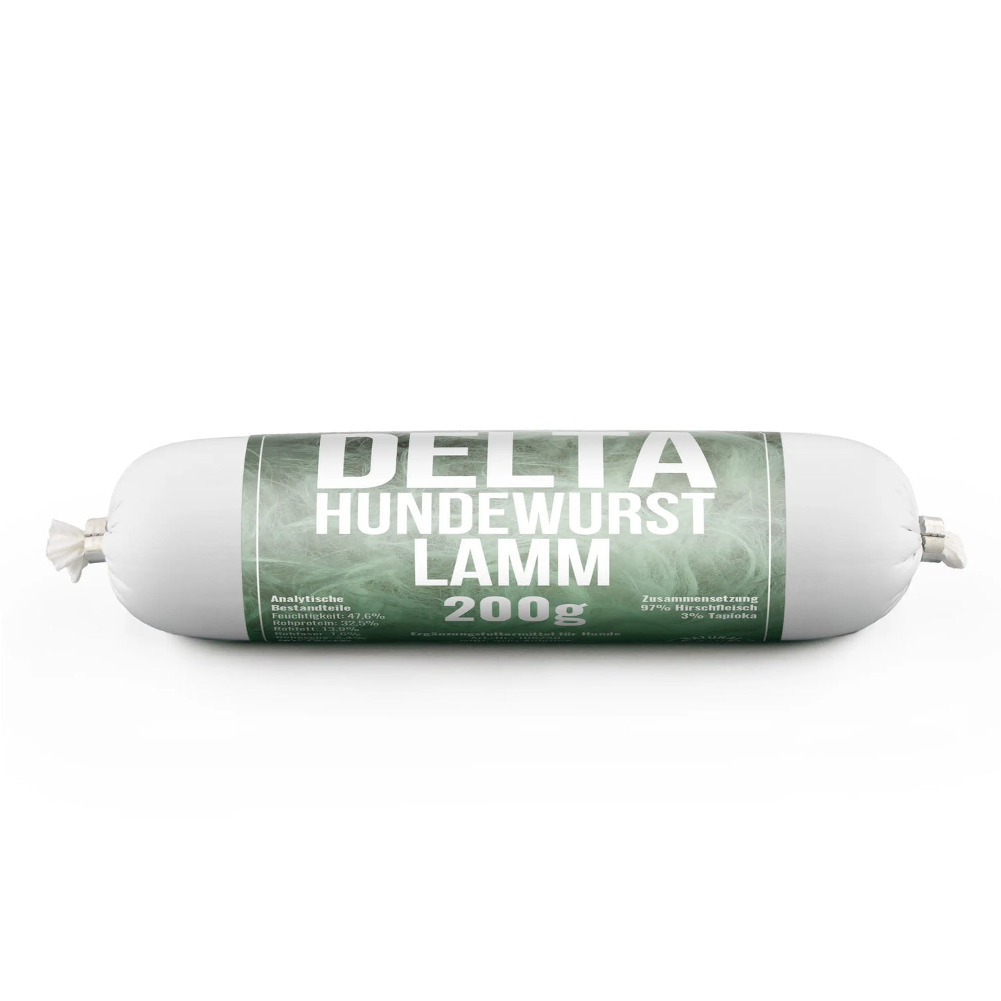 Delta Hundewurst Lamm – schnittfeste Fleischwurst für Hunde mit 100 % Lammfleisch (200g)