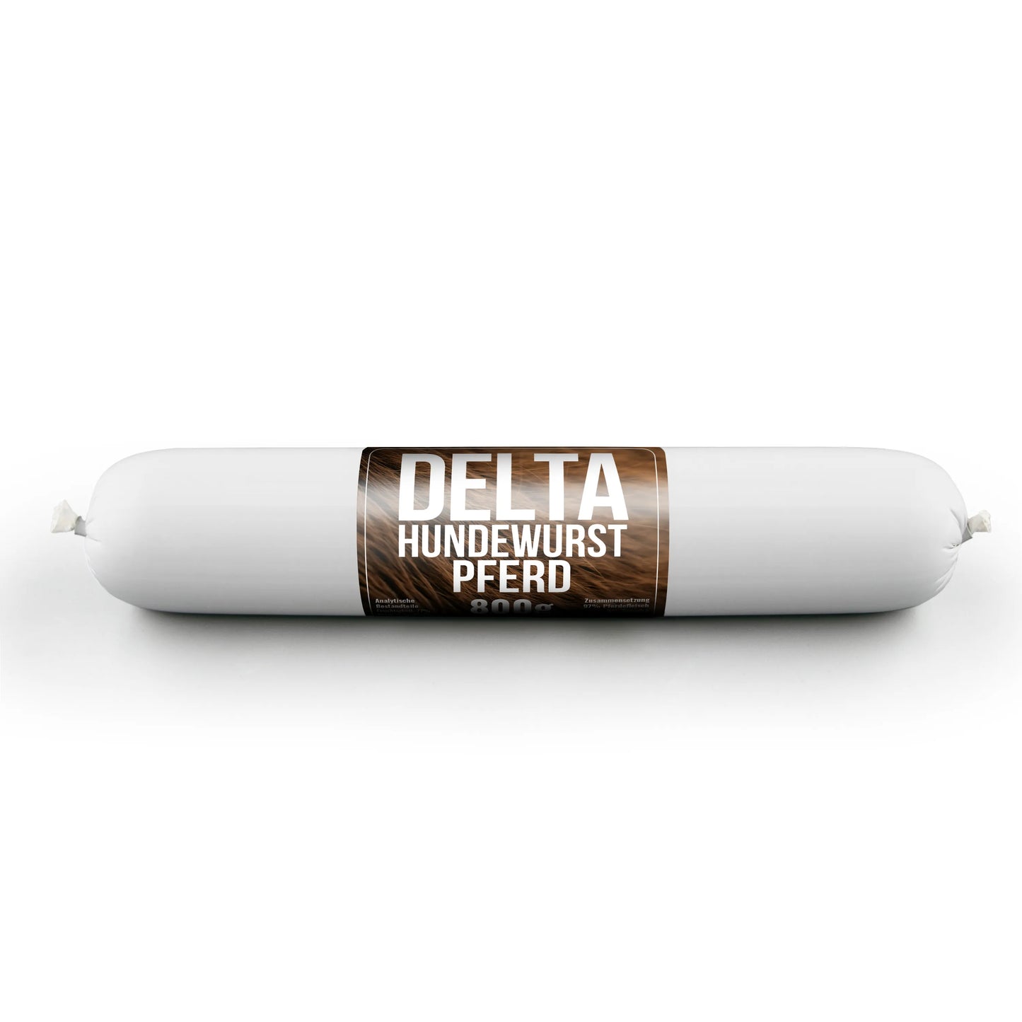 Delta Hundewurst Pferd – hypoallergene Fleischwurst aus 100 % Pferdefleisch für Hunde (800g)