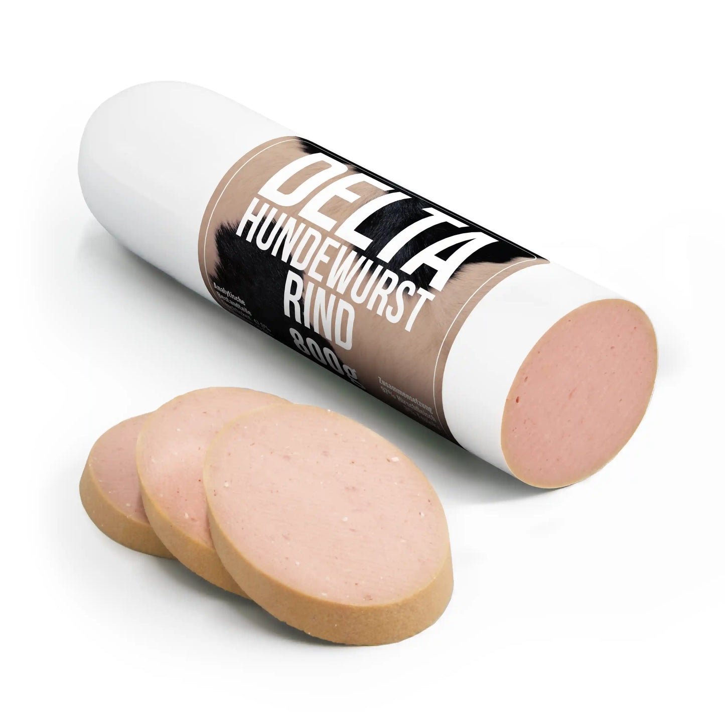 Delta Hundewurst Rind – schnittfeste Fleischwurst für Hunde mit 100 % Rindfleisch