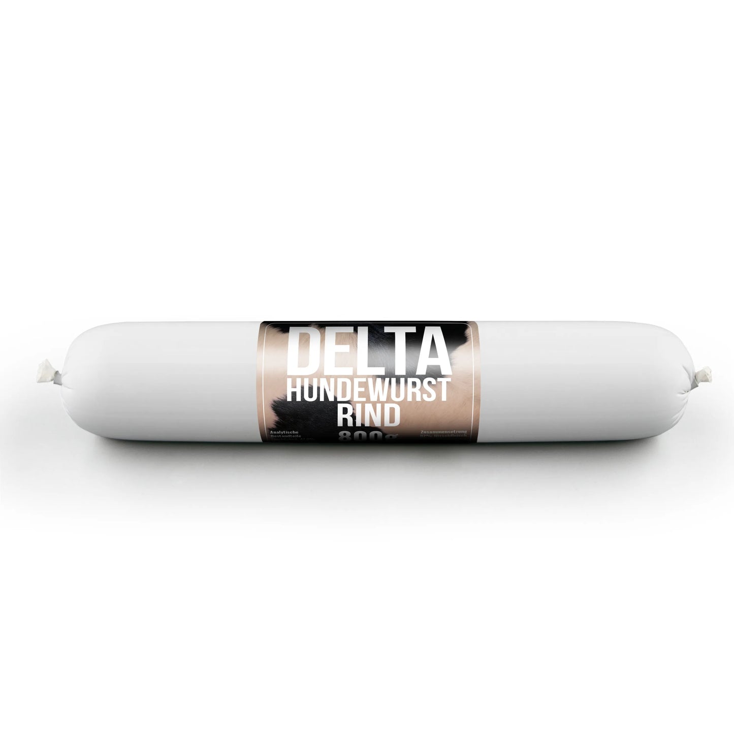 Delta Hundewurst Rind – schnittfeste Fleischwurst für Hunde mit 100 % Rindfleisch (800g)