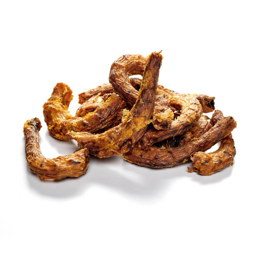 Getrocknete Hähnchen-Hälse – natürlicher Kausnack mit Knochen für Hunde