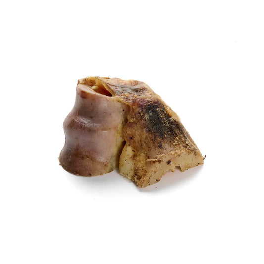 Rinder-Endknochen ½ – getrockneter halber Kauknochen mit Fleischresten für Hunde 