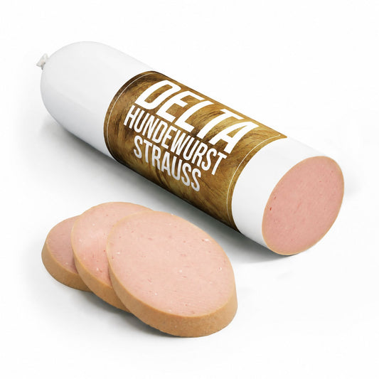 Delta Hundewurst Strauß – Fleischwurst aus Straußenfleisch für Hunde